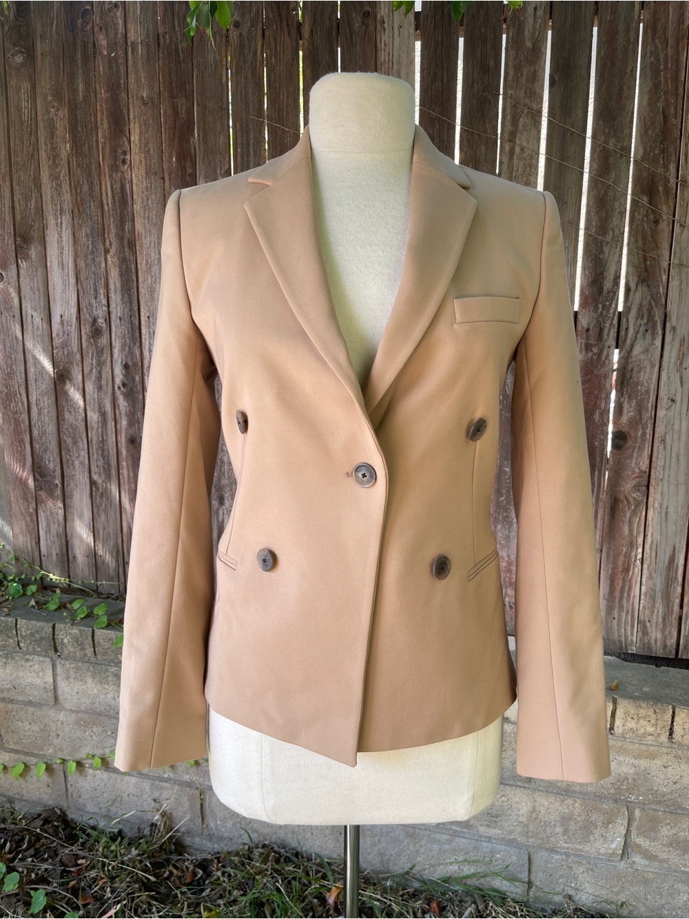 ARGENT double breasted blazer tan minimalist quite luxury classic career size 4